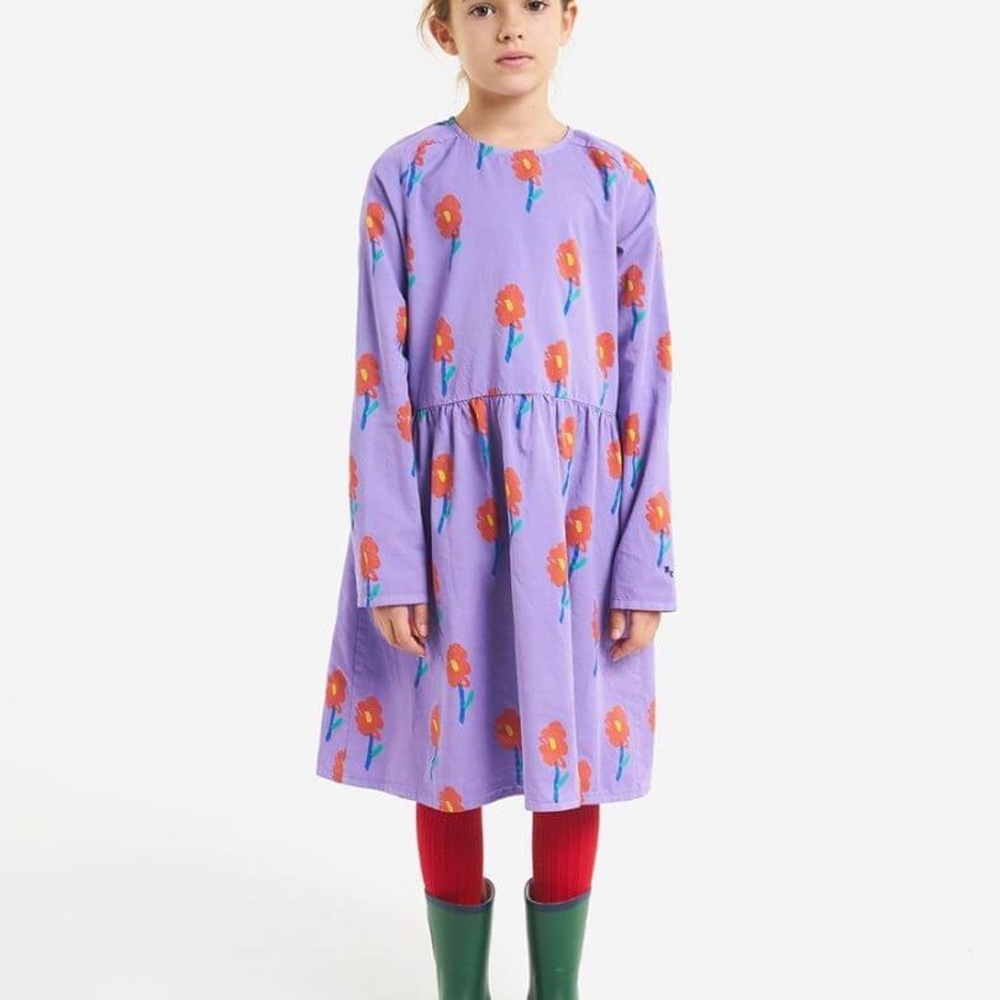 Bobo Choses Purple Floral Kids Dress